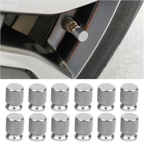 12 Pcs Tire Valve Stem Caps, Aluminum Alloy Valve Cover for Car, Exquisite Mesh Corrosion-Resistant Leak-Proof Stem Covers, Universal for Cars, SUV, Truck, Motorcycles, Bikes (Black) in Saudi Arabia