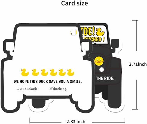علامات البط، 50 قطعة من بطاقة ألعاب Duck Ducking، علامات بطة للسيارة مطبوعة مع فتحة دائرية، 50 شريطًا مطاطيًا، 2.83 × 2.71 بوصة (أسود) in Kuwait