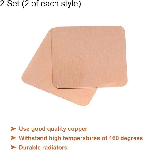 MECCANIXITY Heatsink Copper Sheet Shim 15mm x 15mm 11 Sizes Various Thicknesses Thermal Conductive Heat Sink for Electronic Chip Cooling Pack of 22 in Saudi Arabia