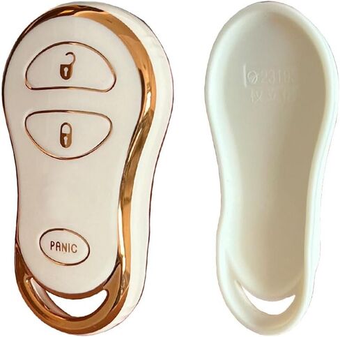 Soft TPU for Jeep Key Fob Cover Fits for 1999-2004 Jeep Grand Cherokee Chrysler 300M Dodge Intrepid Smart Keys (3-Button-White) in Saudi Arabia
