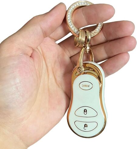 Soft TPU for Jeep Key Fob Cover Fits for 1999-2004 Jeep Grand Cherokee Chrysler 300M Dodge Intrepid Smart Keys (3-Button-White) in Saudi Arabia