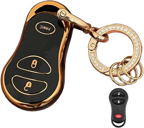 Soft TPU for Jeep Key Fob Cover Fits for 1999-2004 Jeep Grand Cherokee Chrysler 300M Dodge Intrepid Smart Keys (3-Button-White) in Saudi Arabia