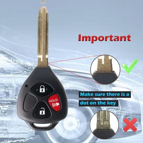 استبدال مفتاح Fob عن بعد متوافق مع Toyota Rav4 2006 2007 2008 2009 2010/Scion XB 2008-2013 مفتاح السيارة للتحكم عن بعد للدخول بدون مفتاح HYQ12BBY (قطعتان) in Kuwait