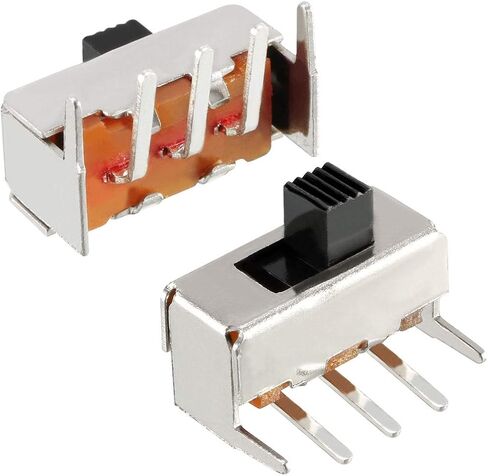 uxcell 100Pcs 5mm Horizontal Slide Switch SPDT 1P2T 3 Pins PCB Panel Latching in Saudi Arabia