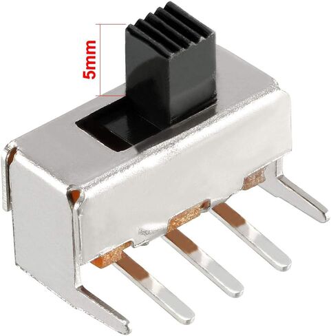 uxcell 100Pcs 5mm Horizontal Slide Switch SPDT 1P2T 3 Pins PCB Panel Latching in Saudi Arabia