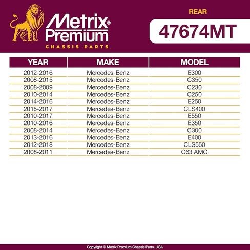 صنع في أوروبا - طقم إصلاح خلفي فاخر من Metrix يناسب 12-16 مرسيدس بنز E300، C350، C230، C250، E250، CLS400، E550، E350، C300، E400، CLS550، C63 AMG، ونماذج أخرى in Saudi Arabia