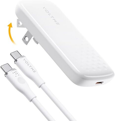 VOLTME USB C Charger, 65W PD 3.0 Wall Charger with 3.3FT Cable, Ultra Slim USB C Power Adapter with Foldable Plug for MacBook Pro/Air, iPhone 14/Plus/Pro Max/13/12, Galaxy, iPad Pro, Steam Deck in Kuwait