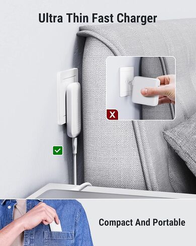 VOLTME USB C Charger, 65W PD 3.0 Wall Charger with 3.3FT Cable, Ultra Slim USB C Power Adapter with Foldable Plug for MacBook Pro/Air, iPhone 14/Plus/Pro Max/13/12, Galaxy, iPad Pro, Steam Deck in Kuwait