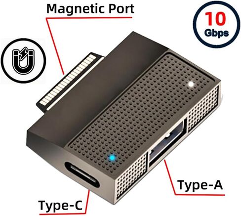Xiwai USB3.1 Type-A & Type-C USB-C 15 فولت إلى محول شحن البيانات المغناطيسي SF532 لـ Surface Pro9 Pro8 Pro7 Pro6 Pro X Go Book in Kuwait