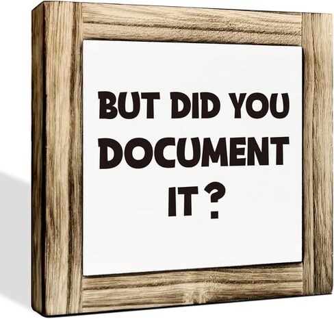 Office Decor Signs, But Did You Document It? Sign, Box Sign Wood Desk Sign Decor, Document Wood Sign, Work Decor Sign, Home Office Decor, Cubicle Decor, Office Wooden Box Sign 5.9 * 5.9 inches, in Saudi Arabia