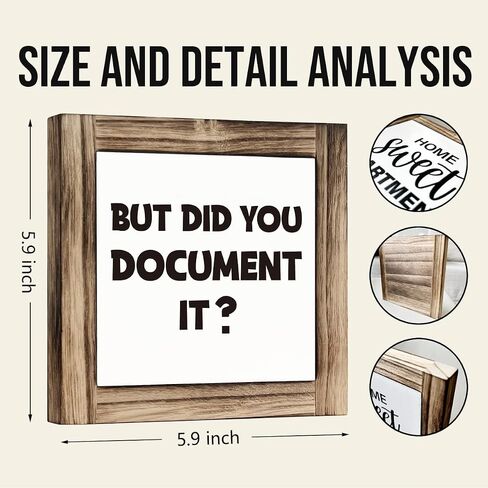 Office Decor Signs, But Did You Document It? Sign, Box Sign Wood Desk Sign Decor, Document Wood Sign, Work Decor Sign, Home Office Decor, Cubicle Decor, Office Wooden Box Sign 5.9 * 5.9 inches, in Saudi Arabia