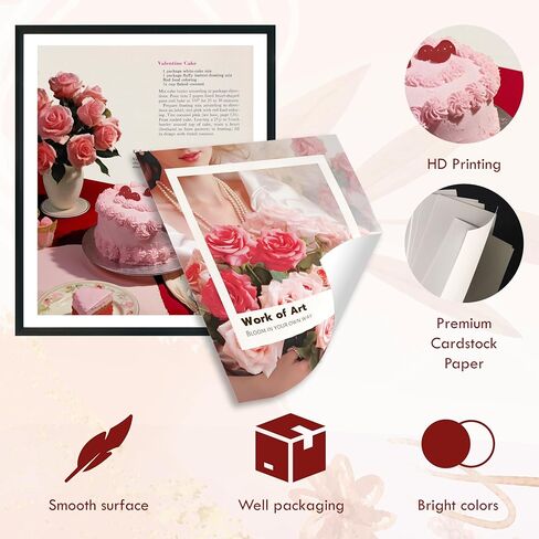 EXCOOL CLUB Coquette Room Decor - Pink Coquette Posters for Room Aesthetic, Vintage Coquette Wall Art Prints, Coquette Pictures Wall Decor for Girl Dorm Bedroom (Unframed) in Kuwait