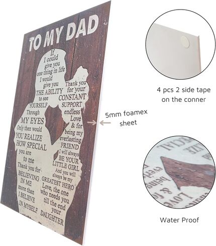 To My Dad Fathers Day Plaque, Best Dad Ever Gifts, Happy Birthday Dad, Dad Birthday Gifts From Daughter, Cool Gifts Dad, Cool Dad Birthday Gifts. in Saudi Arabia