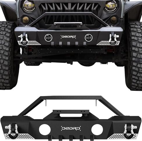 OEDRO Stubby Front Bumper Compatible with 2007-2018 Jeep Wrangler JK & JKU Unlimited, Off Road Bumper w/Fog Light Hole & D-Rings & Winch Plate in Saudi Arabia