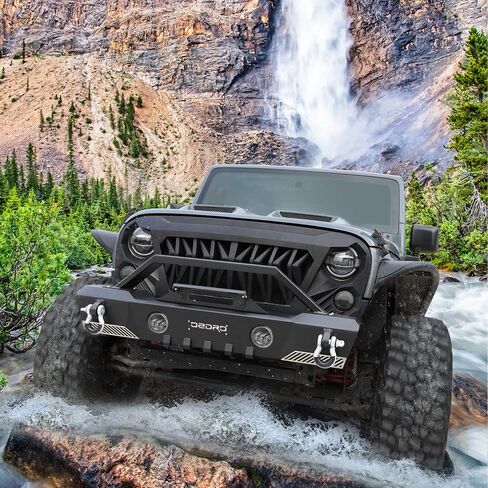 OEDRO Stubby Front Bumper Compatible with 2007-2018 Jeep Wrangler JK & JKU Unlimited, Off Road Bumper w/Fog Light Hole & D-Rings & Winch Plate in Saudi Arabia