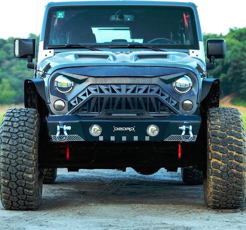 OEDRO Stubby Front Bumper Compatible with 2007-2018 Jeep Wrangler JK & JKU Unlimited, Off Road Bumper w/Fog Light Hole & D-Rings & Winch Plate in Saudi Arabia