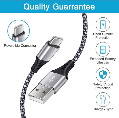 كابل USB من النوع C شحن سريع، [4 عبوات بطول 6 أقدام] سلك شحن سريع مجدول من النايلون USB-A إلى USB-C لهاتف Google Pixel 8Pro/8/7a/7Pro/6/5/4/3، Samsung Galaxy S23/S21/ S22، Z Fold 5 4/Flip 5/A34/A24، Moto G Stylus in Saudi Arabia