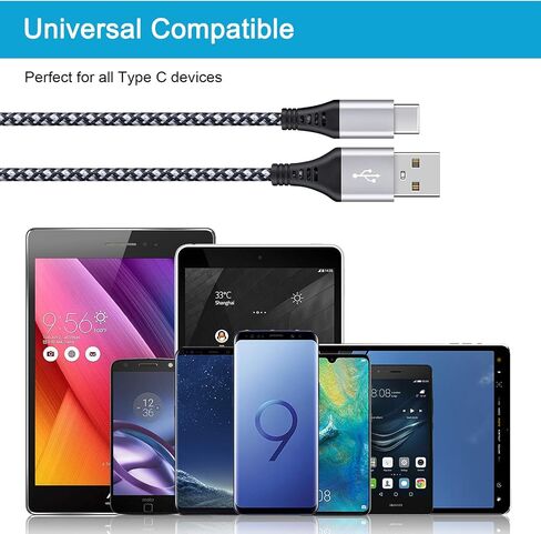 كابل USB من النوع C شحن سريع، [4 عبوات بطول 6 أقدام] سلك شحن سريع مجدول من النايلون USB-A إلى USB-C لهاتف Google Pixel 8Pro/8/7a/7Pro/6/5/4/3، Samsung Galaxy S23/S21/ S22، Z Fold 5 4/Flip 5/A34/A24، Moto G Stylus in Saudi Arabia