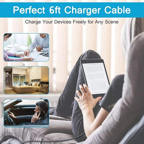 كابل USB من النوع C شحن سريع، [4 عبوات بطول 6 أقدام] سلك شحن سريع مجدول من النايلون USB-A إلى USB-C لهاتف Google Pixel 8Pro/8/7a/7Pro/6/5/4/3، Samsung Galaxy S23/S21/ S22، Z Fold 5 4/Flip 5/A34/A24، Moto G Stylus in Saudi Arabia