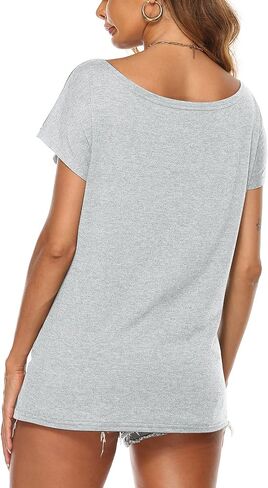 Women American Flag Off Shoulder T Shirt Fourth of July America Patriotic Tee Shirt USA Stars Stripes Tee Top in Kuwait