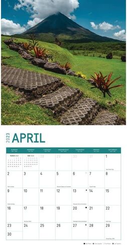 2024 Costa Rica Monthly Wall Calendar by Bright Day, 12 x 12 Inch Paradise Destination in Saudi Arabia