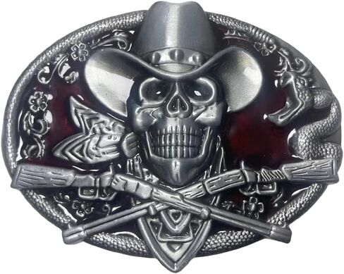 إبزيم حزام جمجمة على الطراز الغربي - أحزمة رعاة البقر للرجال والنساء، مثالية لإضافة لمسة جريئة إلى ملابسك in Kuwait