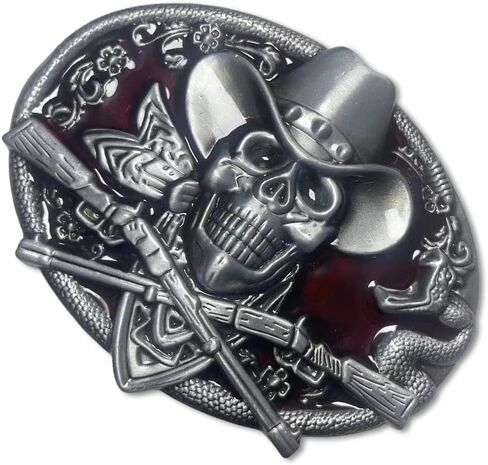 إبزيم حزام جمجمة على الطراز الغربي - أحزمة رعاة البقر للرجال والنساء، مثالية لإضافة لمسة جريئة إلى ملابسك in Kuwait