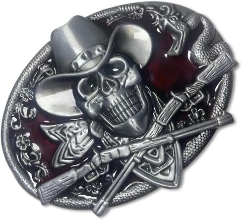 إبزيم حزام جمجمة على الطراز الغربي - أحزمة رعاة البقر للرجال والنساء، مثالية لإضافة لمسة جريئة إلى ملابسك in Kuwait