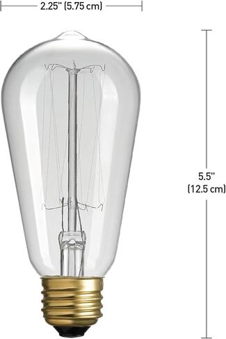 Globe Electric 80151 40W Vintage Edison Mini Tube Clear Glass Dimmable Incandescent Light Bulb 4-Pack, E12 Base, 210 Lumens, Edison Bulbs, Vintage Light Bulbs, E12 Light Bulb, Home Improvement in Kuwait