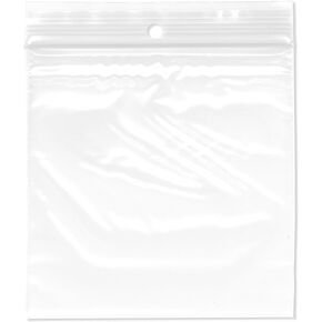 Plymor 4" x 4" (Pack of 500), 2 Mil with Hang-Hole Zipper Reclosable Plastic Bags