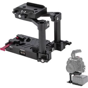 Nitze V Mount Plate, V Mount Battery Baseplate with V Mount Plate, 15mm Rod Clamp and Arca Camera Baseplate (8V/3A DC, 14.8V/3A D-tap and PD 3.0 USB-C Output Ports) - N21-D7C