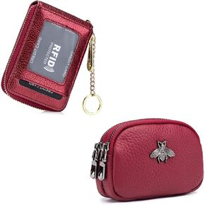 imeetu (مجموعة من مجموعتين) محفظة نسائية للعملات المعدنية ومحفظة حامل بطاقات الائتمان RFID in Kuwait