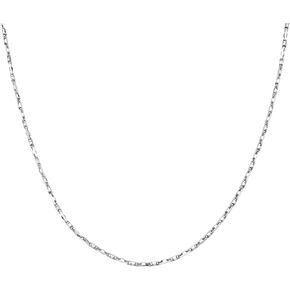 PORI JEWELERS 925 Sterling Silver 1.5mm Diamond Cut Heshe Link Chain Necklace- Unisex Chain Necklace