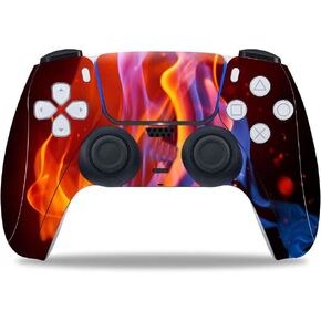 Vinyl Skin for PS5 Digital/Disk Controller, Sticker Decorate and Protect Device Surface, Red Fire