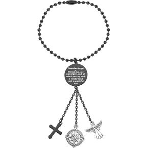 FEELMEM Guardian Angel Prayer Car Charm Driver Present Guardian Angel Protect Me and My Passengers Rearview Mirror Pendant