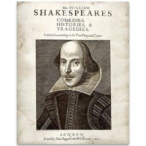 Shakespeare's Comedies, Histories and Tragedies - Classic Theatre Decorations, English Classroom Accessories, Great Gift for Literary and Shakespeare Lovers, 11x14 Unframed Typography Book Page Print