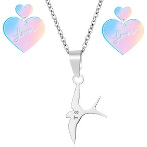 3 قطع قلادة النورس قلادة الحب القلب أقراط مجموعة أقراط الاكريليك استرخى انخفاض الأقراط قلادة أقراط الهدايا in Kuwait