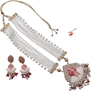 مجموعة قلادة كوندان مجموعات المجوهرات الهندية للنساء مجموعات مجوهرات بوليوود للنساء مجوهرات الزفاف الهندية KN006 in Kuwait