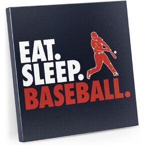 ChalkTalkSPORTS Baseball Canvas Wall Art | Eat Sleep Baseball |Baseball Décor