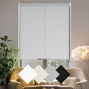 Homebox 50% Blackout Light Filtering Blinds for Windows,Room Darkening Roller Shades Roll up and Pull Down Blind Shades for Home Office 45" W×72" H White