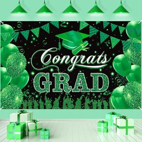Blue Black Graduation Party Decorations Banner, Large Blue Congrats Grad Sign Banner Class of 2024 Graduation Backdrop Banner for High School College Graduation Party Supplies Indoor Outdoor Decor
