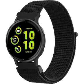 سوار ميليا نايلون متوافق مع سوار ساعة Garmin Vivoactive 5 / Vivoactive 3، Garmin Venu 2 Plus / Venu Sq / Venu Watch Bands للنساء والرجال، حزام بديل رياضي قابل للتعديل لـ Garmin Vivoactive 5، Vivoactive 3 Music، Venu Sq Music، Venu، Vivomove Sport
