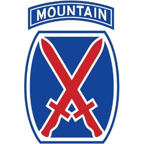 US Army - 10th Mountain Division Patch Decal - 3.5 Inch Tall Full Color Decal, Sticker