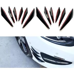 12 Pcs Universal Car Spoiler Canards Kit Personalized Crescent Cars Front Bumper Lips Splitter Car Body Decoration Decal Sticker Accessories for Car SUV Truck (Glossy Black)