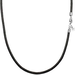 Leather Necklace for Men Women 925 silver buckle Cord Chain Waterproof 18''-24''optional 2.5mm Rope Chain DIY for Pendant With gift box