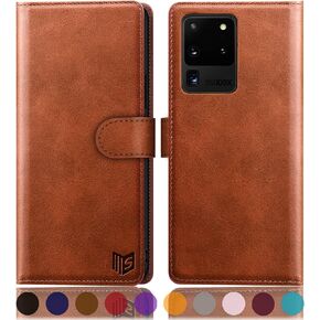 SUANPOT for Samsung Galaxy S20 Ultra 6.9"(NON S20/S20+)Leather Wallet case with RFID Credit Card Holder Flip Folio Book Magnetic Cover Pocket Shockproof for Samsung S20 Ultra walllet Phone case Black