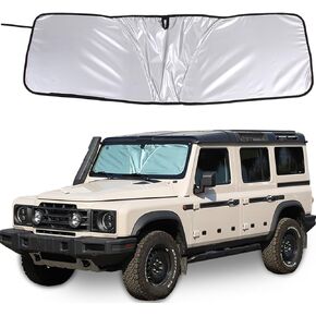 Front Windshield Sun Shade Compatible with INEOS Grenadier 2020-2024 Car Windshield Sun Shade Foldable Elastic Memory Steel Wire Sun Shield UV Protection Car Accessories