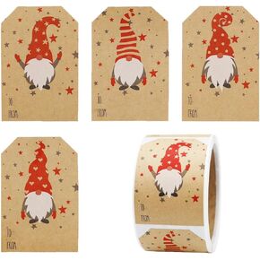 It's A Gnome Christmas Holiday Gift Tag Stickers 2 x 3 Inch 100 Total Labels