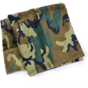 Rothco Beach Towel - Military Insignia, Woodland Camo