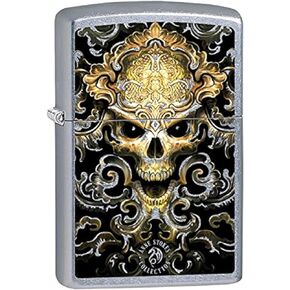 Zippo Lighter: Anne Stokes Skull Design - Street Chrome 79593
